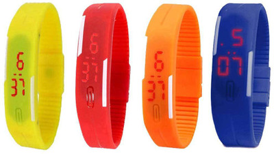 Kissu Led Magnet Band Combo of 4 Yellow, Red, Orange And Blue Watch - For Men & Women
Kissu Led Magnet Band Combo of 4 Yellow, Red, Orange And Blue Watch - For Men & Women