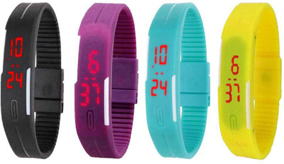 Kissu Led Magnet Band Combo of 4 Black, Pink, Sky Blue And Yellow Watch - For Men & Women
Kissu Led Magnet Band Combo of 4 Black, Pink, Sky Blue And Yellow Watch - For Men & Women