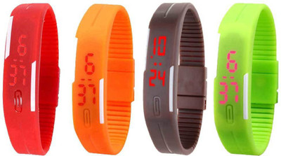 Kissu Led Magnet Band Combo of 4 Red, Orange, Brown And Green Watch - For Men & Women
Kissu Led Magnet Band Combo of 4 Red, Orange, Brown And Green Watch - For Men & Women