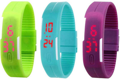 NS18 Silicone Led Magnet Band Combo of 3 Green, Sky Blue And Purple Watch - For Boys & Girls
NS18 Silicone Led Magnet Band Combo of 3 Green, Sky Blue And Purple Watch - For Boys & Girls