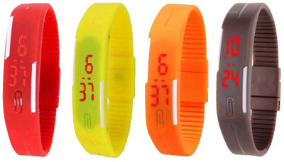 Kissu Led Magnet Band Combo of 4 Red, Yellow, Orange And Brown Watch - For Men & Women
Kissu Led Magnet Band Combo of 4 Red, Yellow, Orange And Brown Watch - For Men & Women