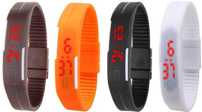 NS18 Silicone Led Magnet Band Combo of 4 Brown, Orange, Black And White Watch - For Boys & Girls
NS18 Silicone Led Magnet Band Combo of 4 Brown, Orange, Black And White Watch - For Boys & Girls