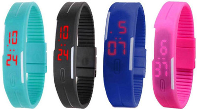 Kissu Led Magnet Band Combo of 4 Sky Blue, Black, Blue And Pink Watch - For Men & Women
Kissu Led Magnet Band Combo of 4 Sky Blue, Black, Blue And Pink Watch - For Men & Women