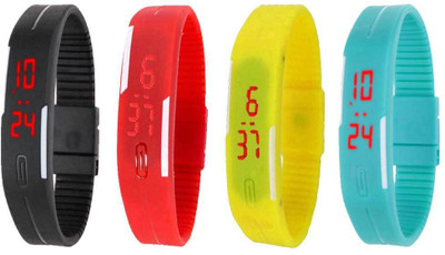 Kissu Led Magnet Band Combo of 4 Black, Red, Yellow And Sky Blue Watch - For Men & Women
Kissu Led Magnet Band Combo of 4 Black, Red, Yellow And Sky Blue Watch - For Men & Women