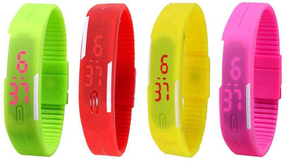 Kissu Led Magnet Band Combo of 4 Green, Red, Yellow And Pink Watch - For Men & Women
Kissu Led Magnet Band Combo of 4 Green, Red, Yellow And Pink Watch - For Men & Women