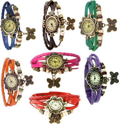 Kissu Vintage Rakhi Combo of 7 Blue, Brown, Green, Orange, Pink, Purple And Red Watch - For Women
Kissu Vintage Rakhi Combo of 7 Blue, Brown, Green, Orange, Pink, Purple And Red Watch - For Women