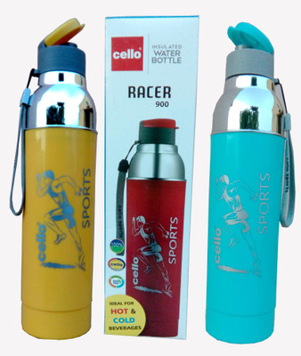 Cello OPAQUE SERIES 900 ml Water Bottles(Set of 2, YELLOW N BLUE)