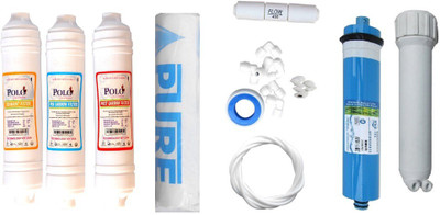 Polo 1 Year RO service Kit with Inline set, Hi-tech 75 GPD membrane, Housing (MH), Spun and Other Accessories Solid Filter Cartridge(0.001, Pack of 10)
Polo 1 Year RO service Kit with Inline set, Hi-tech 75 GPD membrane, Housing (MH), Spun and Other Accessories Solid Filter Cartridge(0.001, Pack of 10)