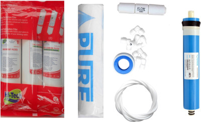 Hi Tech 1 Year RO service Kit with Inline set, Vontron 75 GPD membrane, Pure Spun and Other Accessories Solid Filter Cartridge(0.001, Pack of 7)
Hi Tech 1 Year RO service Kit with Inline set, Vontron 75 GPD membrane, Pure Spun and Other Accessories Solid Filter Cartridge(0.001, Pack of 7)