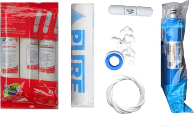 Hi Tech 1 Year RO service Kit with Inline set, TFC-Micro (MCM) 80 GPD membrane, Pure Spun and Other Accessories Solid Filter Cartridge(0.001, Pack of 7)
Hi Tech 1 Year RO service Kit with Inline set, TFC-Micro (MCM) 80 GPD membrane, Pure Spun and Other Accessories Solid Filter Cartridge(0.001, Pack of 7)