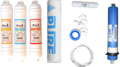 Polo 1 Year RO service Kit with Inline set, CSM 80 GPD membrane, Spun and Other Accessories Solid Filter Cartridge(0.05, Pack of 8)
Polo 1 Year RO service Kit with Inline set, CSM 80 GPD membrane, Spun and Other Accessories Solid Filter Cartridge(0.05, Pack of 8)