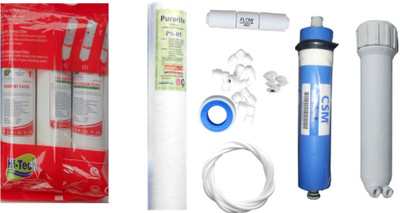 Hi Tech 1 Year RO Service Kit with Inline set, CSM 80 GPD membrane, MH, Spun and Other Accessories Solid Filter Cartridge(0.001, Pack of 8)
Hi Tech 1 Year RO Service Kit with Inline set, CSM 80 GPD membrane, MH, Spun and Other Accessories Solid Filter Cartridge(0.001, Pack of 8)