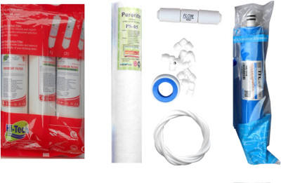 Hi Tech 1 Year RO Service Kit with Inline set, TFC micro (MCM) 80 GPD membrane, Spun and Other Accessories Solid Filter Cartridge(0.001, Pack of 9)
Hi Tech 1 Year RO Service Kit with Inline set, TFC micro (MCM) 80 GPD membrane, Spun and Other Accessories Solid Filter Cartridge(0.001, Pack of 9)