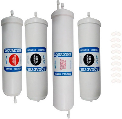 AQUADYN RO Membrane 75 GPD + Two Activated Carbon + One Sediment Filter - Quickfit type for self service of all RO Water Purifiers Solid Filter Cartridge(Absolute 0.2 microns, Pack of 4)
AQUADYN RO Membrane 75 GPD + Two Activated Carbon + One Sediment Filter - Quickfit type for self service of all RO Water Purifiers Solid Filter Cartridge(Absolute 0.2 microns, Pack of 4)