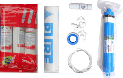 Hi Tech 1 Year RO service Kit with Inline set, 80 GPD membrane, Pure Spun and Other Accessories Solid Filter Cartridge(0.001, Pack of 7)
Hi Tech 1 Year RO service Kit with Inline set, 80 GPD membrane, Pure Spun and Other Accessories Solid Filter Cartridge(0.001, Pack of 7)