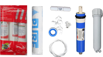 Hi Tech 1 Year RO service Kit with Inline set, Filmtec Dow 75 GPD membrane, Housing (MH), Pure Spun and Other Accessories Solid Filter Cartridge(0.001, Pack of 10)
Hi Tech 1 Year RO service Kit with Inline set, Filmtec Dow 75 GPD membrane, Housing (MH), Pure Spun and Other Accessories Solid Filter Cartridge(0.001, Pack of 10)
