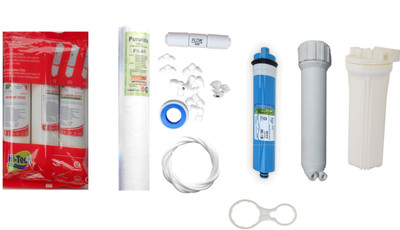 Hi Tech 1 Year RO Service Kit with Inline set, 75 GPD membrane, Bowl, MH, Spun and Other Accessories Solid Filter Cartridge(0.001, Pack of 12)
Hi Tech 1 Year RO Service Kit with Inline set, 75 GPD membrane, Bowl, MH, Spun and Other Accessories Solid Filter Cartridge(0.001, Pack of 12)