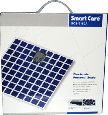 Smart Care GLASS TOP Weighing Scale(Blue)