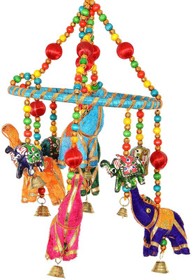Little Jaipur Fabric Elephants Wind Chimes Toran(Fabric)