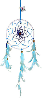 Rooh dream catcher Wool Windchime(14 inch, Blue, White)