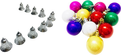 Priyankish 12 Multi Colour Balls & 10 Silver Bells Combo Hanging Ornaments Pack of 22
Priyankish 12 Multi Colour Balls & 10 Silver Bells Combo Hanging Ornaments Pack of 22