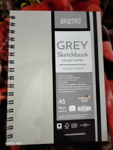  Brustro Toned Paper - Grey Sketchbook, Wiro Bound