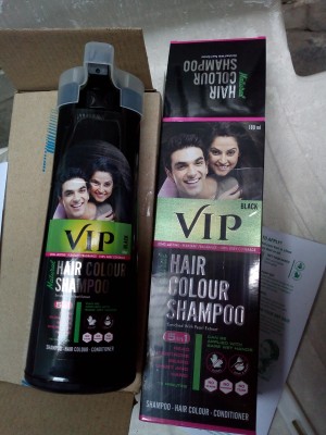 Black Hair Dye VIP Hair Color Shampoo 40 mL