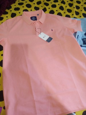 Louis Philippe cotton maroon plain polo t shirt - G3-MTS16309