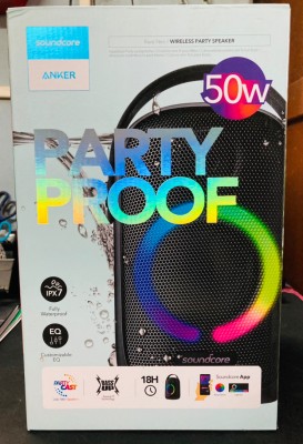 Anker Soundcore Rave Portable Party Speaker with 107dB Sound, Light Show,  24 Hour Playtime, PowerIQ, BassUp Technology, Water Resistant, Party Speaker  with Microphone Input For Karaoke, BBQ, Outdoor, 