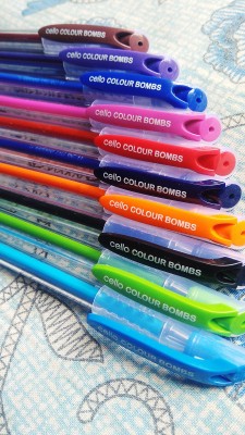  Cello Colour Bombs Coloured Ink Gel Pens