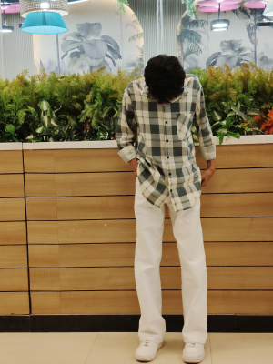 Customer photo of Dark Grid Cotton Blend Shirt