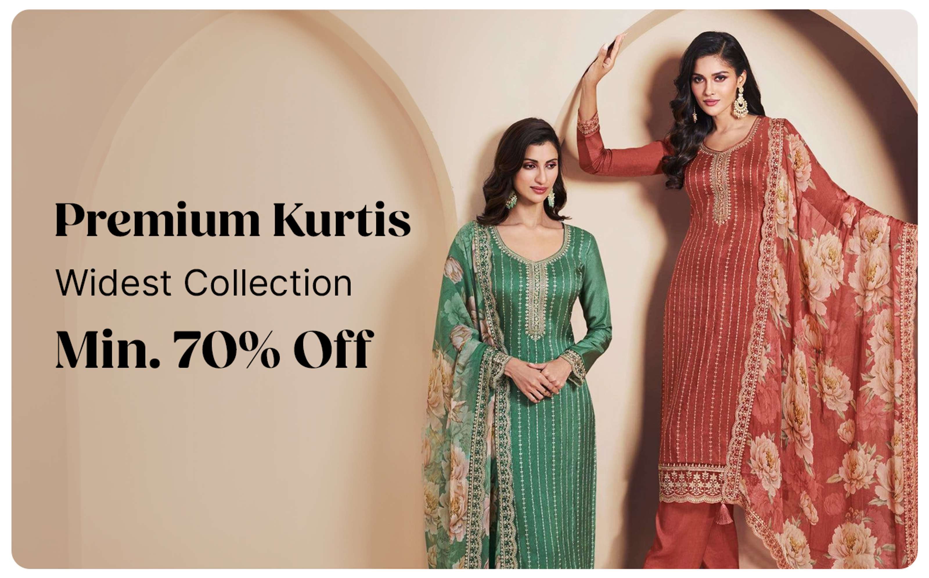 Premium Kurtis - Min 70% Off