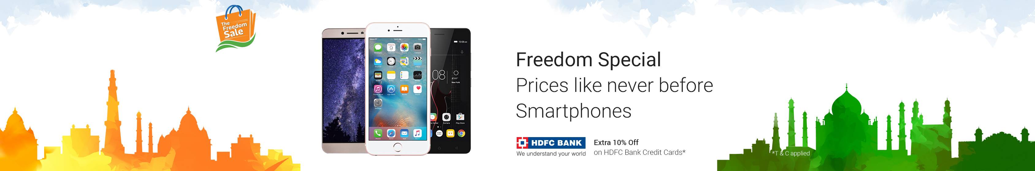 Get Upto 26% Off on Freedom Special on Smartphones From flipkart