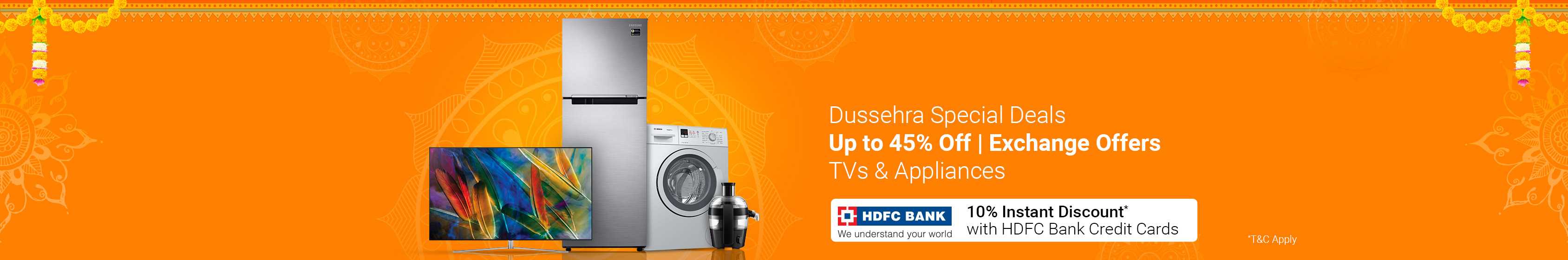 Up To 45% Off On TV and Appliances Flipkart