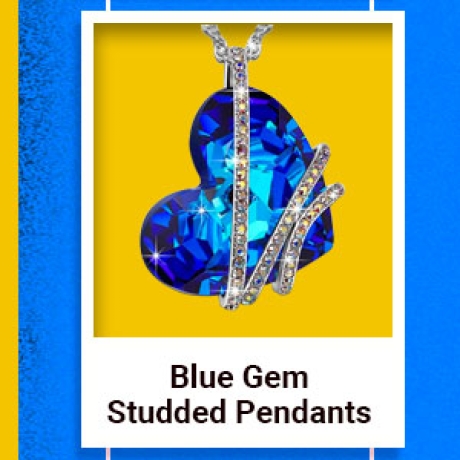 Blue Gem Studded Pendants