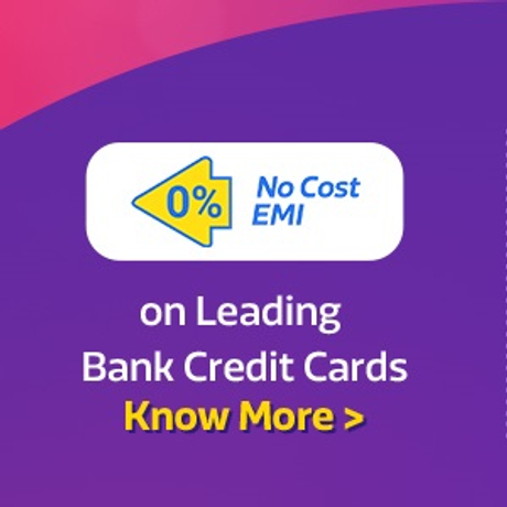 No Cost EMI* available on leading Bank Card. Click to know more >