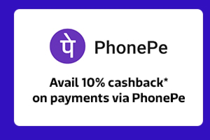 Avail 10% cashback* on payments via PhonePe