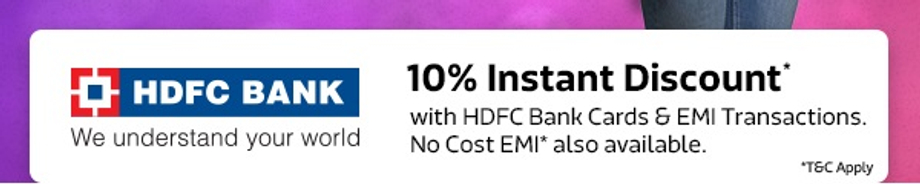 10% Instant Discount* from HDFC