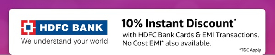 10% Instant Discount* from HDFC