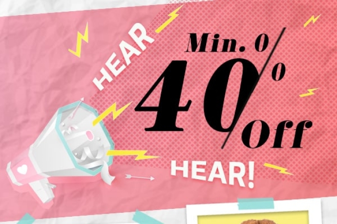 Min. 40% Off on everything!