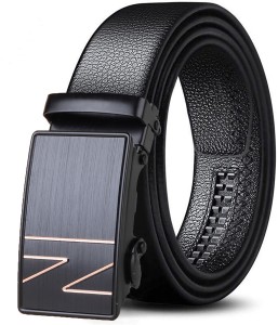 LV Men Black Artificial Leather Belt black - Price in India