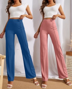 LEE TEX Women Pack Of 2 Relaxed Straight Leg HighRise Parallel Trousers  Price in India Full Specifications  Offers  DTashioncom