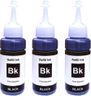 Epson Black Refill Ink 75ml x 3 Bottle For L100, L120, L130, L200, L210, L220, L230, L300, L310, L350, L355, L360, L361, L365, L385, L455, L485, L550, L565, L605, L655, L1300, L1455, L800, L805, L850, L810, L1800 - Compatible 225ml T664 1 & T673 1 Single Color Ink