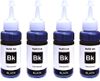White Sky Epson Black Refill Ink 75ml x 4 Bottle For L100, L120, L130, L200, L210, L220, L230, L300, L310, L350, L355, L360, L361, L365, L385, L455, L485, L550, L565, L605, L655, L1300, L1455, L800, L805, L850, L810, L1800 - Compatible 300 ml T664 1 & T673 1 Single Color Ink