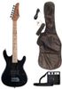 Directly Cheap Black Junior Kids Mini 3/4 Electric Guitar Amp Starter Pack, Guitar, Temolo, Amplifier, Gig Bag, Strap, Cable, & cheap(Tm) Trans