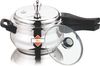 Apex Stainless Steel Popular Cooker Handi 3.5 Ltr (With Glass Lid) 3.5 L Pressure Cooker with Induction Bottom