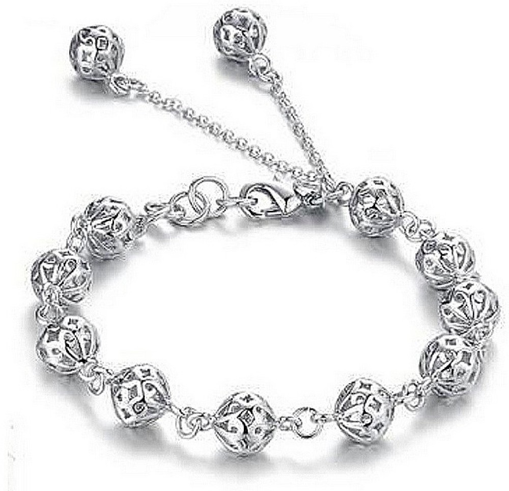 Silver Shoppee Alloy Silver Coated Charm Bracelet