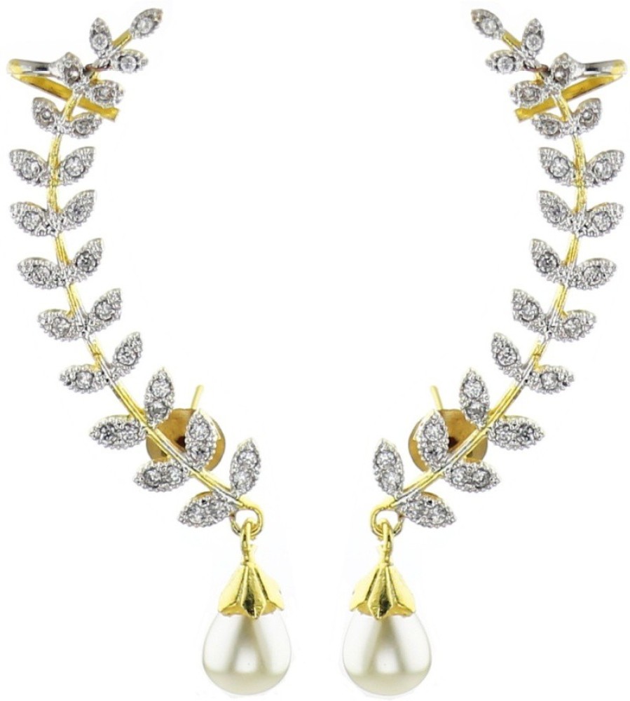 Jewels Capital Diva Style Cubic Zirconia Alloy Cuff Earring