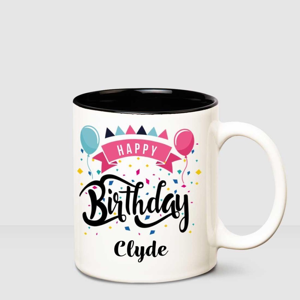 HUPPME Happy Birthday Clyde Inner Black printed personalized coffee mug Ceramic Coffee Mug