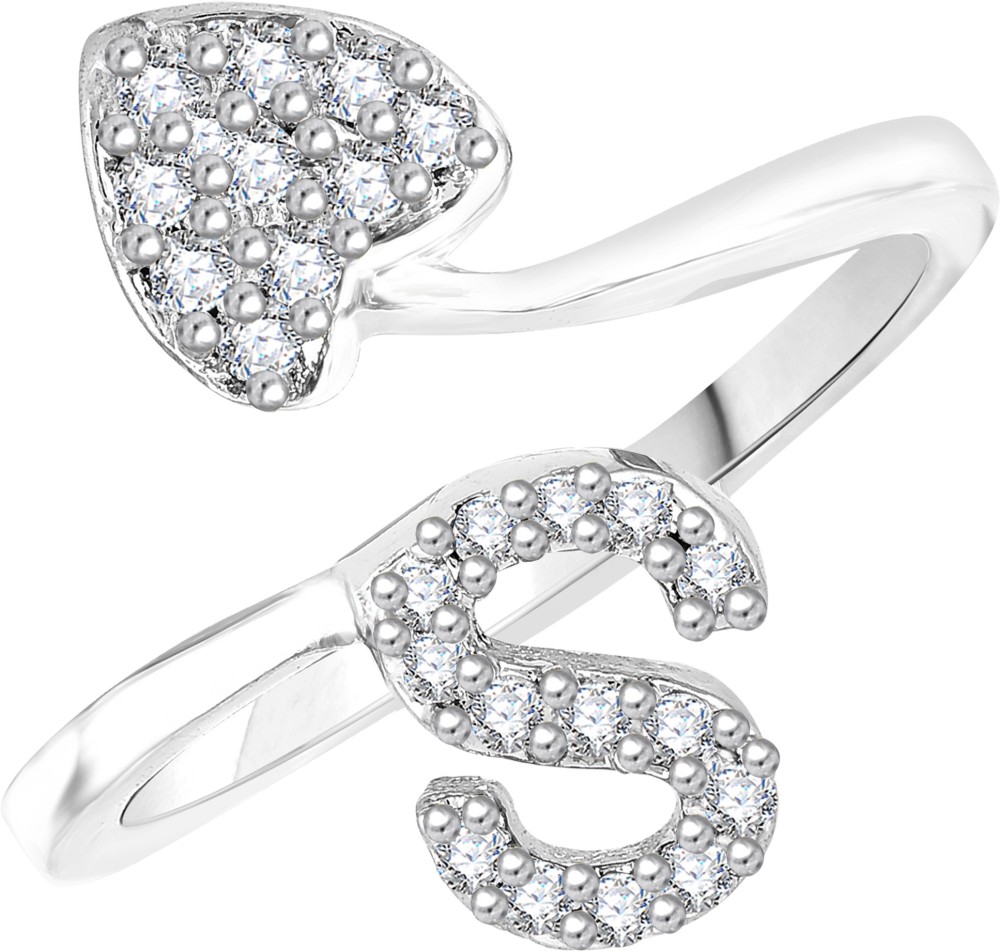 MEENAZ Meenaz Jewellery Valentine Adjustable freesize Fancy Party Wear Silver Ring 